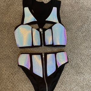 Holographic Rave Outfit